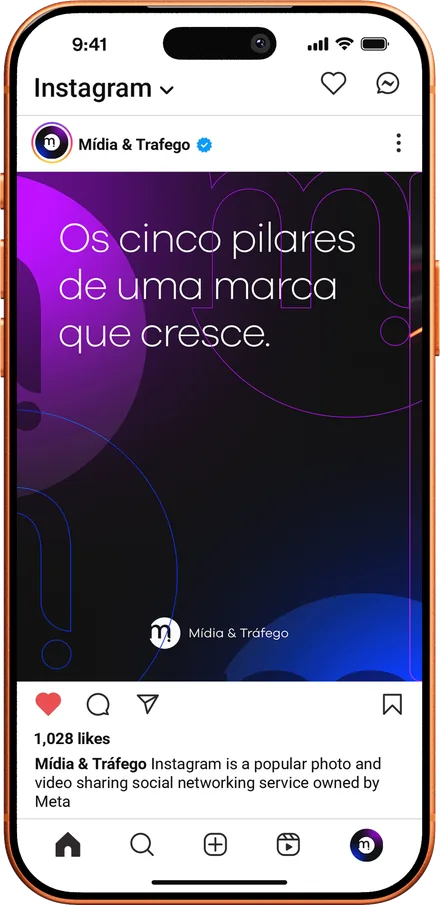 Post da Midia & Tráfego no Instagram: Os cinco pilares de uma marca que cresce