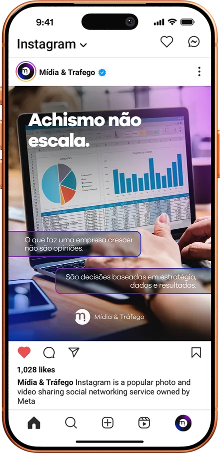 Post da Midia & Tráfego no Instagram: Achismo não escala