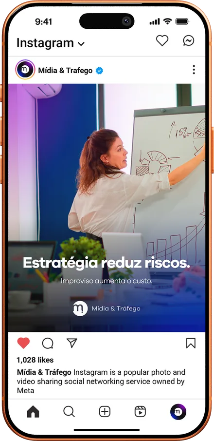 Post da Midia & Tráfego no Instagram: Estratégia reduz riscos